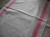 100% cotton white glass cloth with pink border