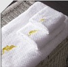 100% cotton white hotel towel set with embroidery