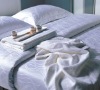 100% cotton white jacquard  duvet cover--hotel bed linen