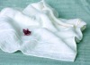 100% cotton white satin border jacquard bath towel