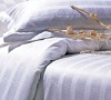 100% cotton white striped duvet cover--hotel bed linen