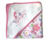 100% cotton with cute embroidery baby hooded towel