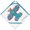 100% cotton with cute plane applique baby hooded towel