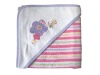 100% cotton with printed and embroidery baby towel with hood