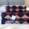 100%cotton yarn dyde jacquard rhombus design bath towel