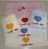 100% cotton yarn dyed Face Towel with terry embroidery