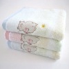 100% cotton yarn dyed  bath embroidery towel
