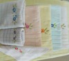 100%cotton yarn dyed embroidered satin and velvet hand towel