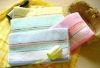 100% cotton yarn dyed hand towel with satin-border