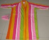 100% cotton yarn-dyed stripe velour bath robe
