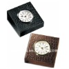 100% handmade leather traval clock-07