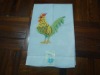 100%linen peacock embroidered hand towel 2011 latest design