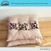 100% linen pink square printed memory foam chair seat cushions