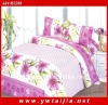 100% ployester 4pcs flowers pigment printed bedding set