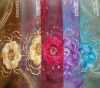 100% polyester Towel Embroideried  organza  Window Curtain