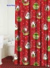100% polyester X'mas designs printed shower curtains