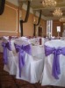 100% polyester baquet chair cover with violet organza sash