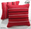 100% polyester black white striped printed red cushions