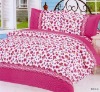 100% polyester brushed lovely print bedding set 3pcs/4pcs