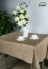 100% polyester coffee rectangle fitted dining table cloth