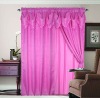 100% polyester damask jacquard window curtain with fringes valnace and two tassels