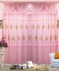 100%polyester fashionable&fancy jacquard&print satin layer inside&lace layer outside curtain for hotel