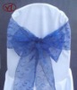 100%polyester flocking organza chair sash for wedding/party