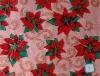 100%polyester flower pattern multi-color gold&manual station printing organza christmas decoration fabric