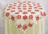 100% polyester full embroidery of rose flower table cloth household textile