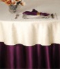 100% polyester jacquard ivory round tablecloth