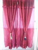 100% polyester jacquard window curtain with embroidery valance with the taffeta linner