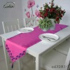 100% polyester leaf design amaranth print table runner