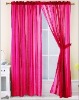 100% polyester plain satin red  window curtain