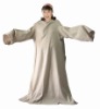 100% polyester polar fleece blanket with sleeves