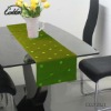 100%polyester printed green European dot table linen