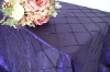 100%polyester rectangular fancy purple pintuck taffeta table cloth for hotel