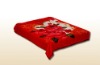 100%polyester red colorful printed blanket