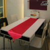 100% polyester red print dining table runner