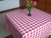 100% polyester red white check tablecloth