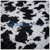 100% polyester rose swirl cow print faux fur fabric