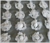 100% polyester tulle mesh fabric and ribbon flower embroidery  fabric