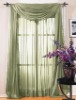 100% polyester  two voile panels and one voile scarf window curtain