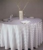 100%polyester wedding/party/hotel/banquet white jacquard table cloth