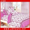 100 polyetser small flowers print bed sets/ 4 pcs pink color duvet cover set