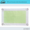 100% pure linen green printed dining table placemat
