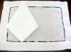 100% pure white linen napkins with hemstitch