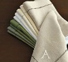 100% pure white linen napkins with monogramming