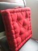 100% recycled cotton red floor cushion seat mat box cushion