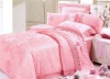 100%silk damask jacquard bedsheet set/wedding bedding/duvet cover set/embroidery bedding