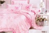 100%silk damask jacquard embroidery bedsheet set/wedding bedding/duvet cover set/embroidery bedding